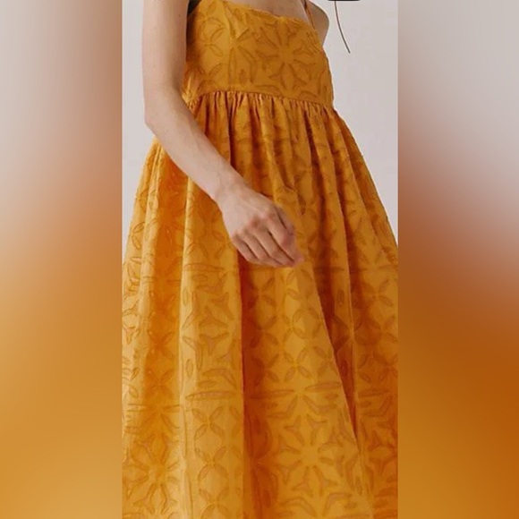 Free People Mustard Yellow Dress, size says XS but is large and fits M and L. - Picture 3 of 7